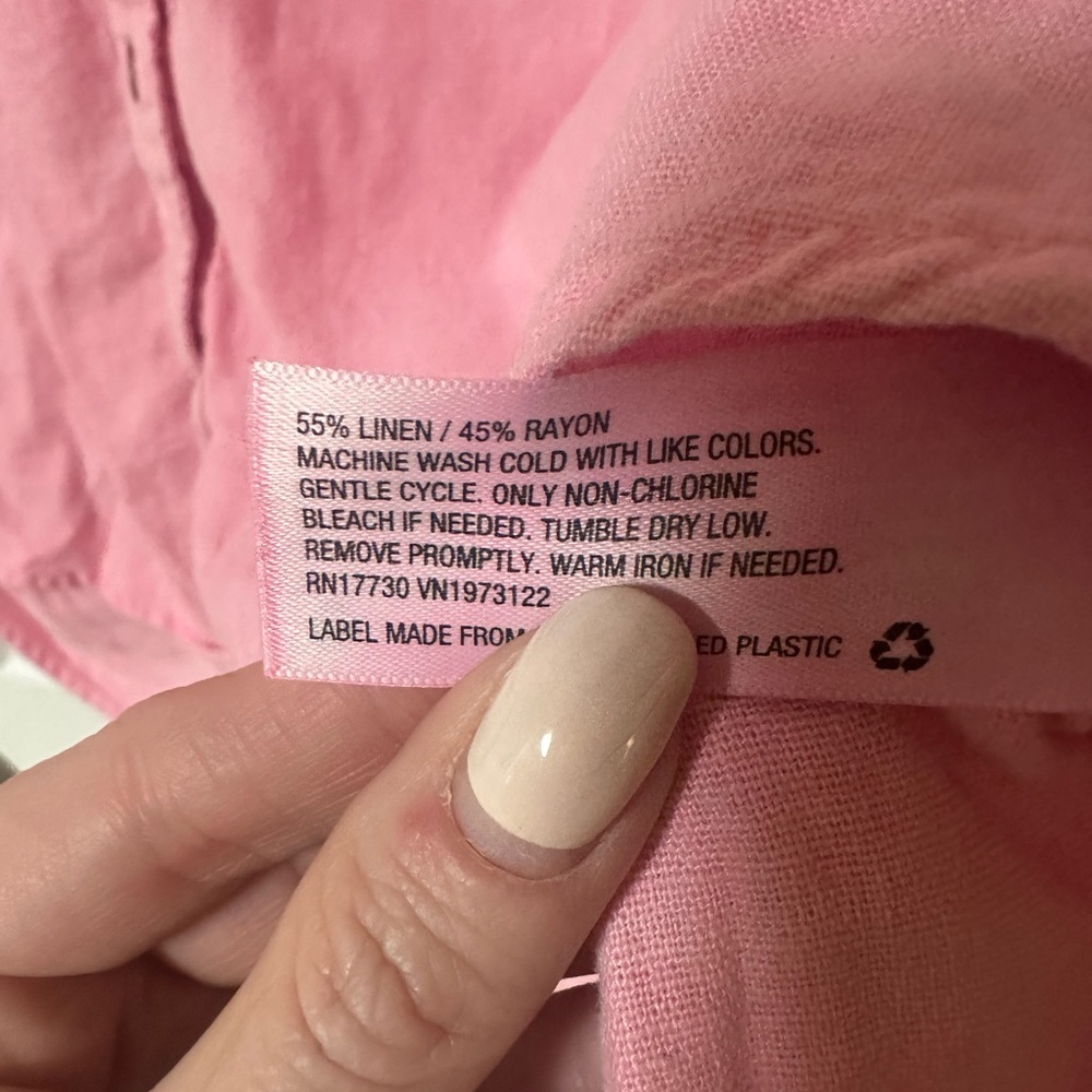 Universal Thread Linen Blend Distressed Neon Pink… - image 7